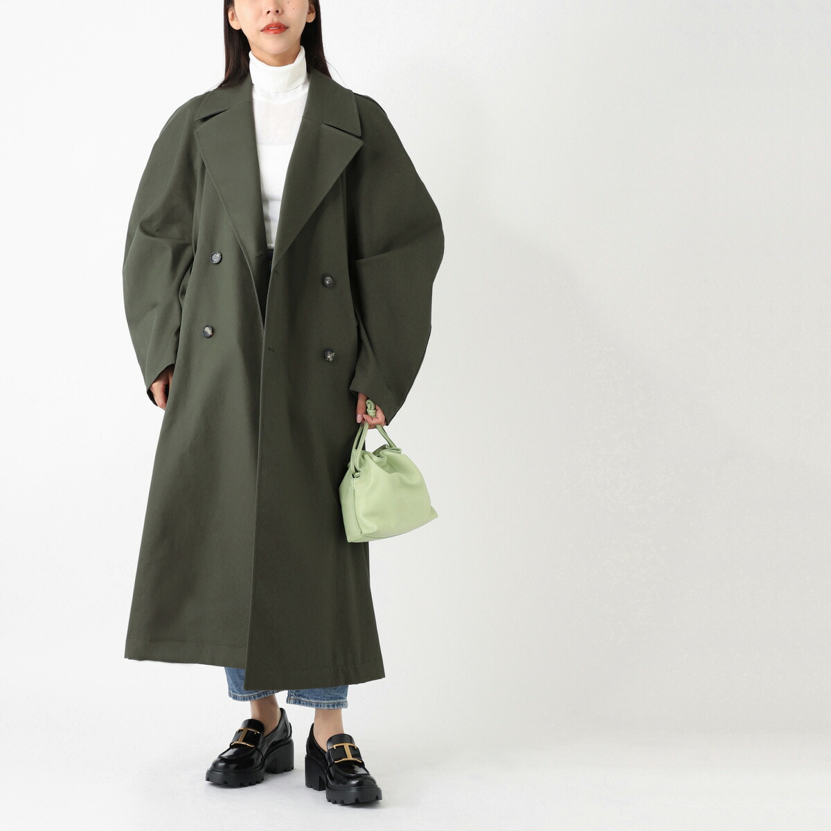 楽天市場】ロエベ LOEWE トレンチコート グリーン レディース