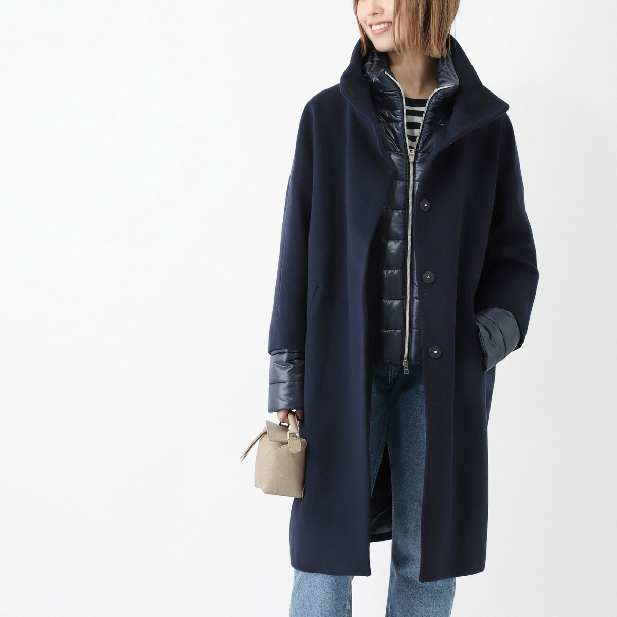 楽天市場】ヘルノ HERNO ライナー付き コート ブルー レディース