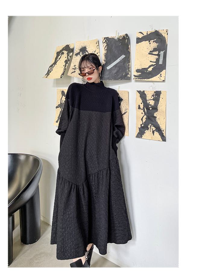 楽天市場】異素材ワンピース ロング ワンピース レディース 長袖 春