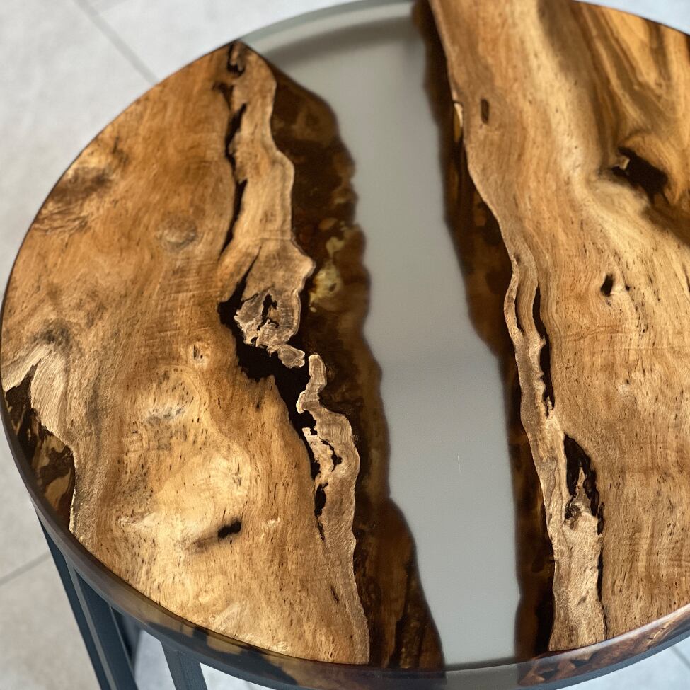 楽天市場】銘木屋 レジン テーブル サイドテーブル 丸テーブル