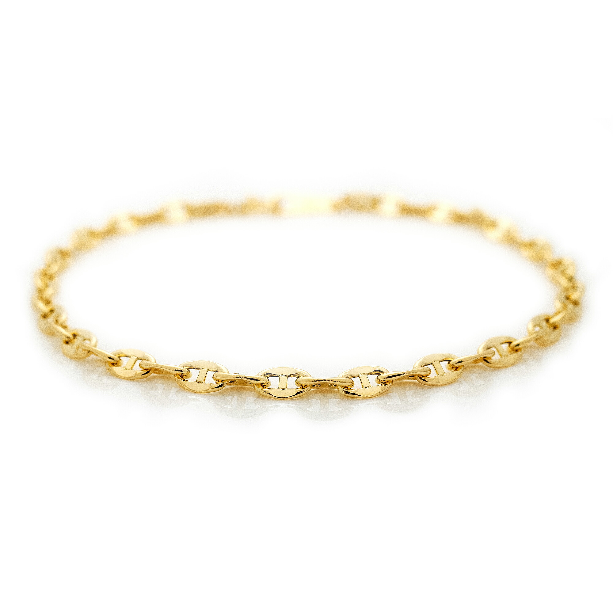 楽天市場】K18 K10 アンカーチェーン ブレスレット 幅3.3mm 長さ15cm