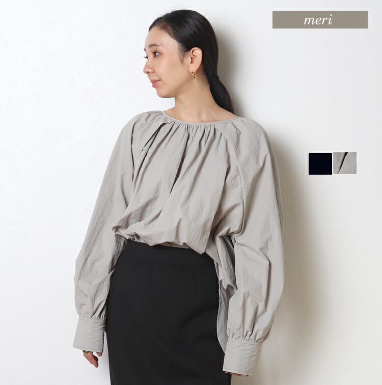 楽天市場】タフタバルーンブラウス : MERI