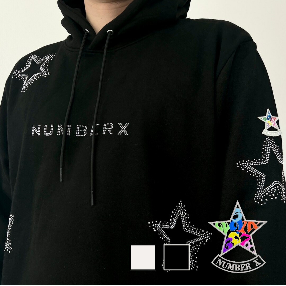 楽天市場】NUMBERX BRAND スターロゴ ロゴ パーカー ホワイト ブラック