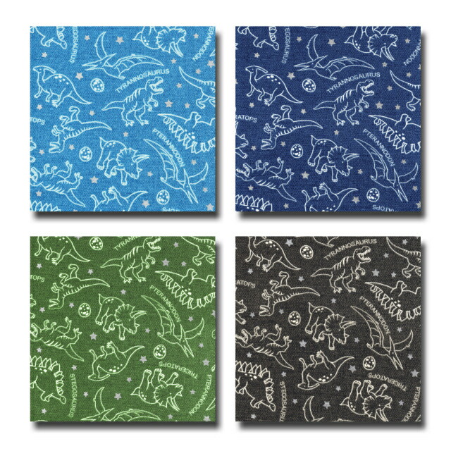 楽天市場】1m単位切り売り オックス プリント NEW デニム調 恐竜