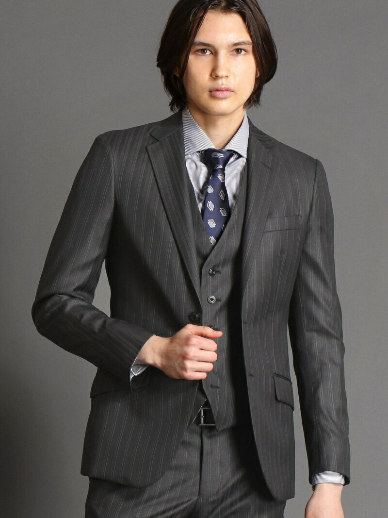 楽天市場】【SALE／40%OFF】ストライプ柄2つボタンスーツ MONSIEUR