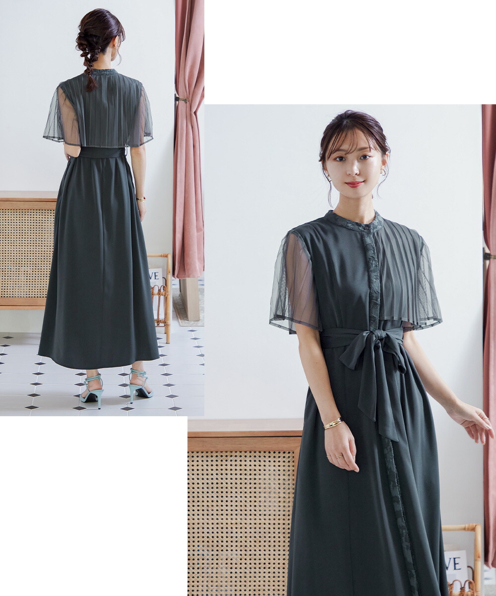 楽天市場】結婚式 ワンピース パーティードレス ジャガード シアー