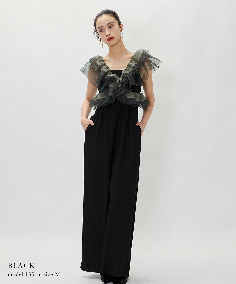 楽天市場】フリルオールインワンパンツ パーティードレス 結婚式