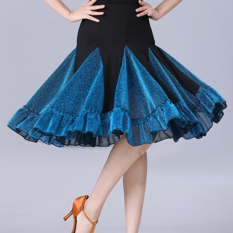 ☆送料無料☆ 新品 社交ダンス 黒 赤 青 スカート 1334 レッスン