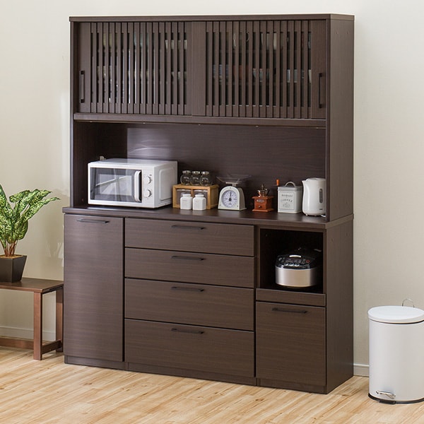 楽天市場】[幅160cm] キッチンボード (リキュウ 160KBセット DBR