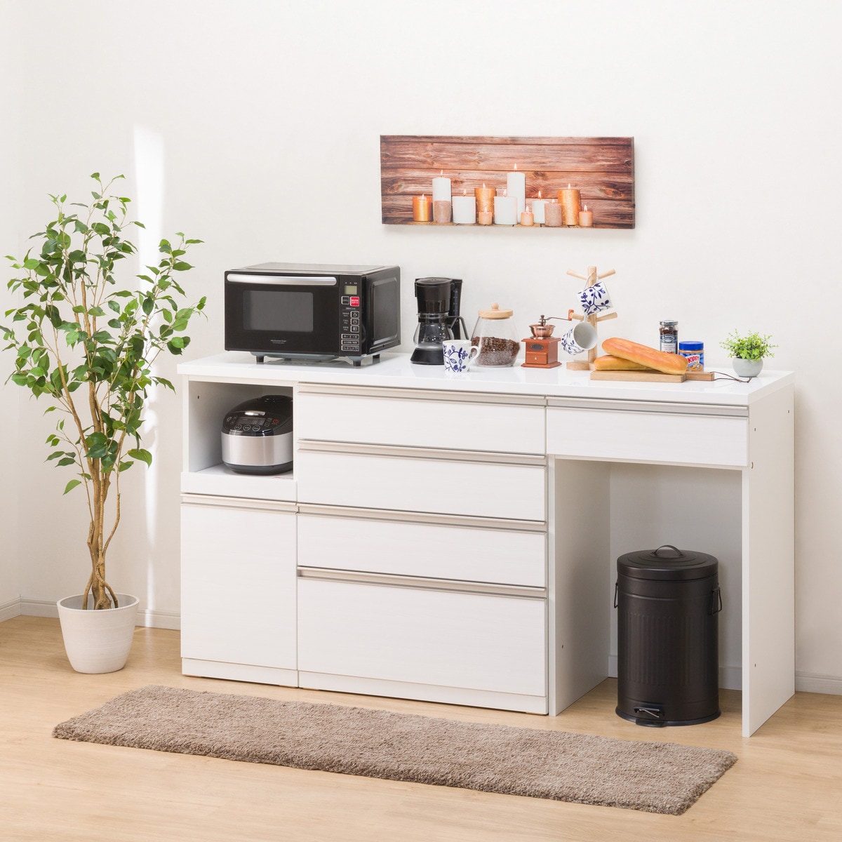 楽天市場】キッチンカウンター (リガーレ180CT WH) ニトリ 【配送員