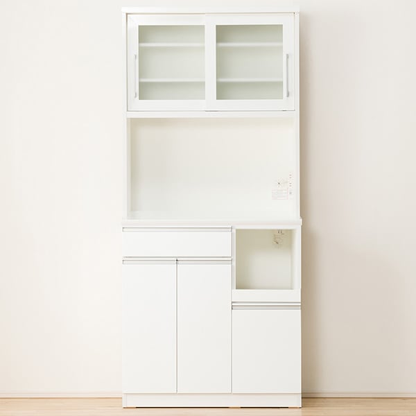 楽天市場】[幅90cm] キッチンボード (レジューム 90TG-S WH/90TH-R WH