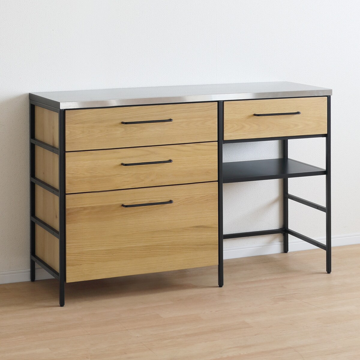 楽天市場】天然木突板ステンレス天板キッチンカウンター (SY01KCHOP