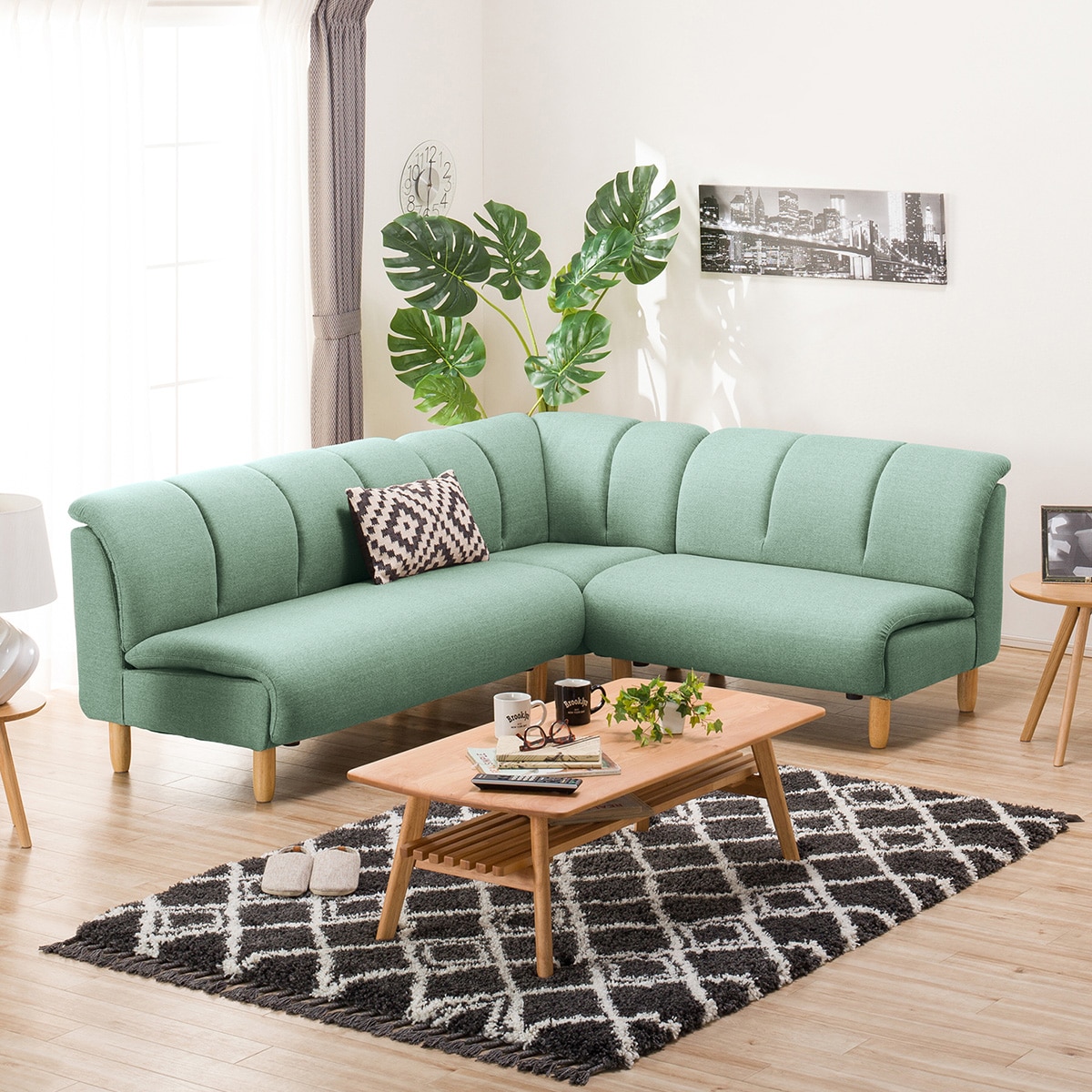 楽天市場】[幅202cm]コーナーソファ3点セット ニトリ 【配送員設置