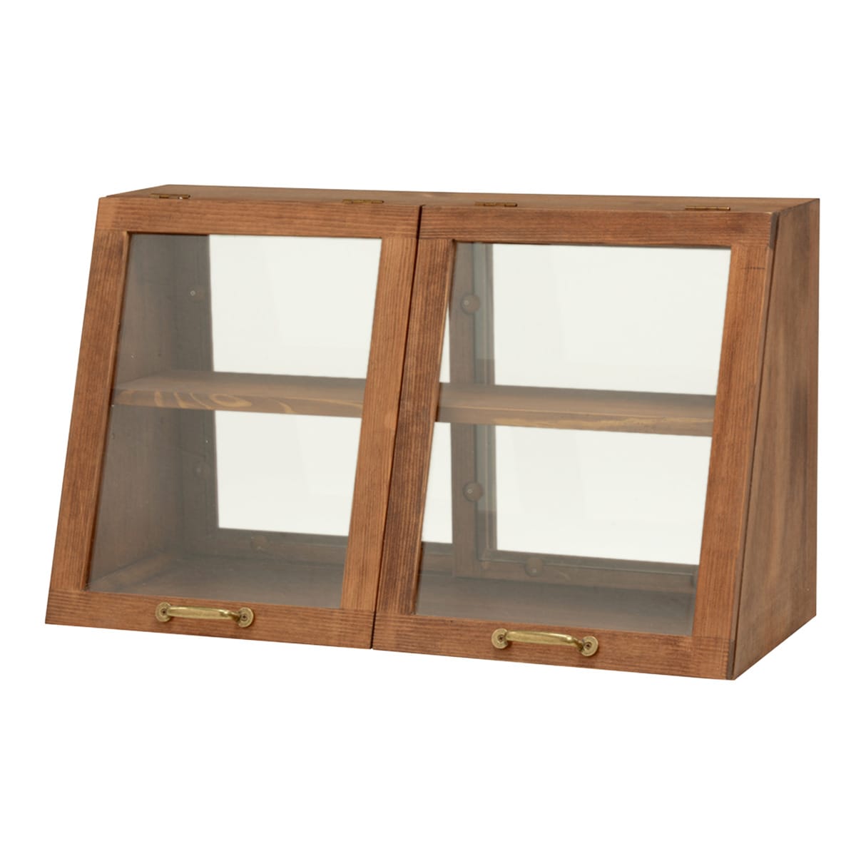 楽天市場】おしゃれなヴィンテージ風カウンター上収納ガラス扉〔幅