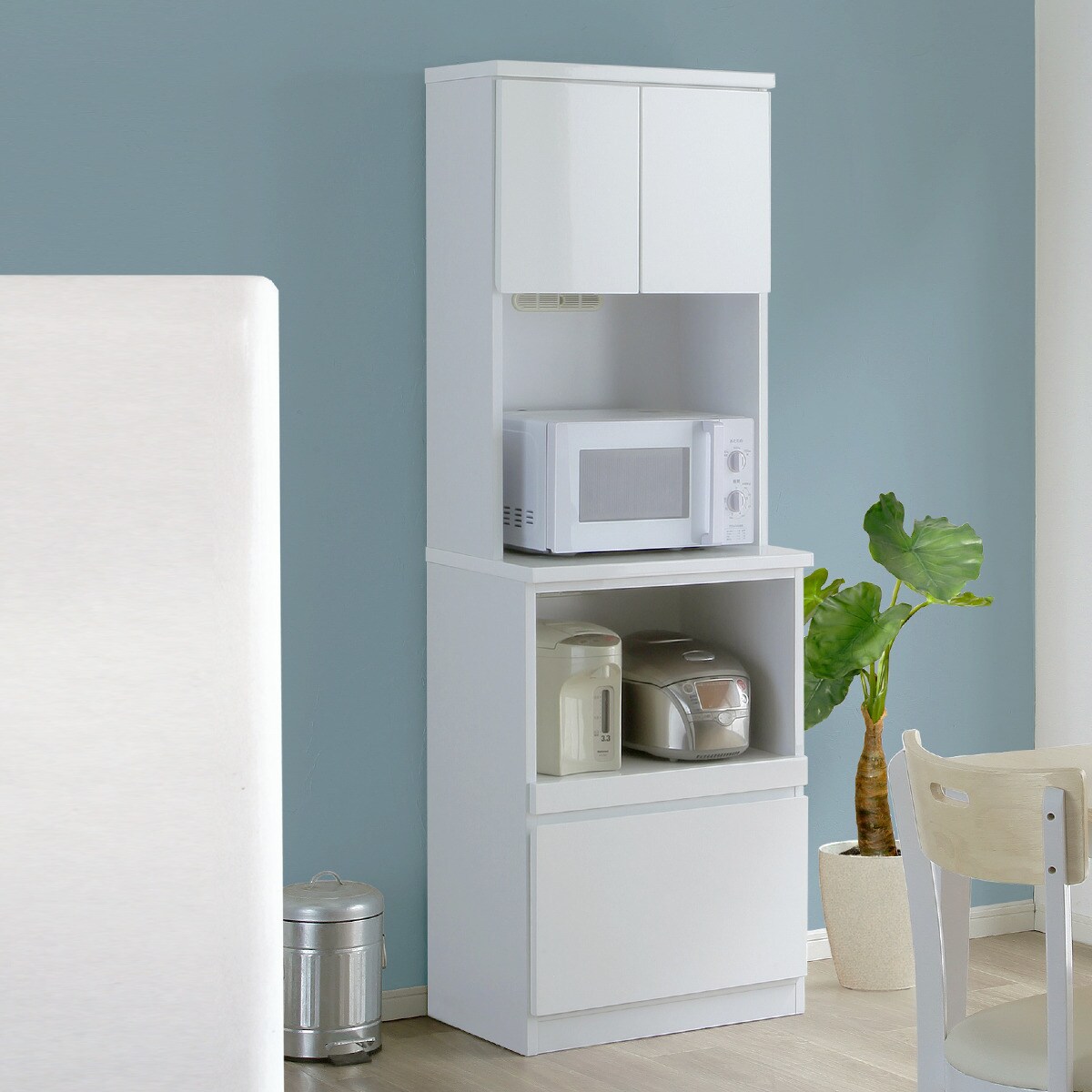 楽天市場】鏡面仕様のレンジボード (幅60cm WH) ニトリ 【配送員設置