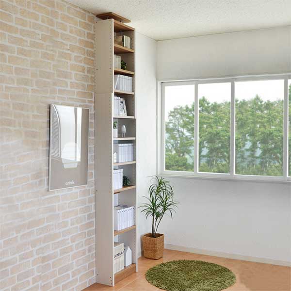 楽天市場】安心の壁面突っ張り式書棚 高さ184cm-最大270cmまで対応