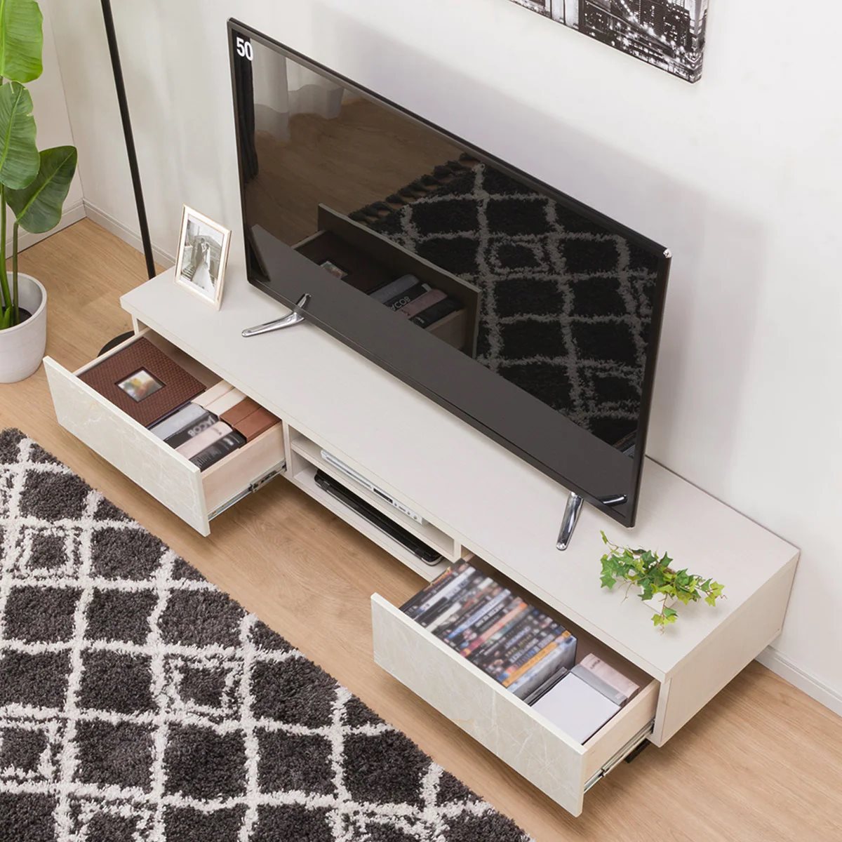 楽天市場】[幅160cm] 高級感のある大理石調テレビボード ニトリ 【玄関