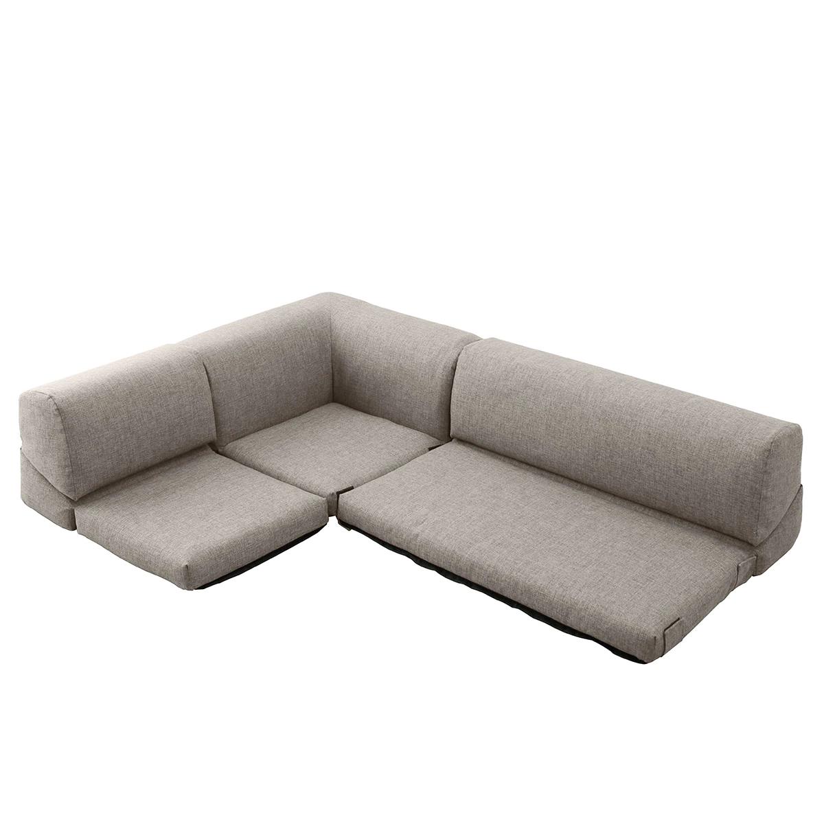 楽天市場】[幅174cm] ポケット付きロータイプコーナーソファ3点セット