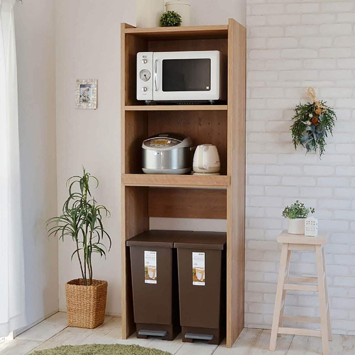 楽天市場】ごみ箱が入るキッチンラック （高さ約173cm LBR） ニトリ