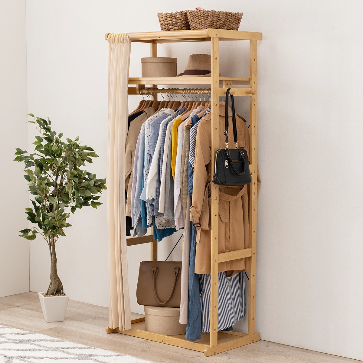 楽天市場】天然木の丈夫なハンガーラック （幅92cm NA） ニトリ