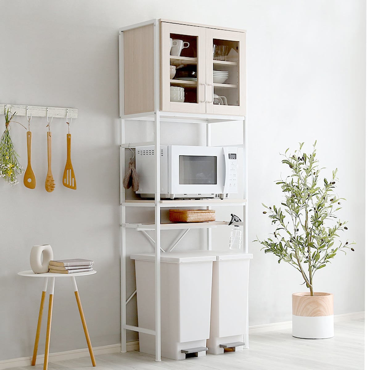 楽天市場】ナチュラルテイストのごみ箱上ラック スリム （WW） ニトリ