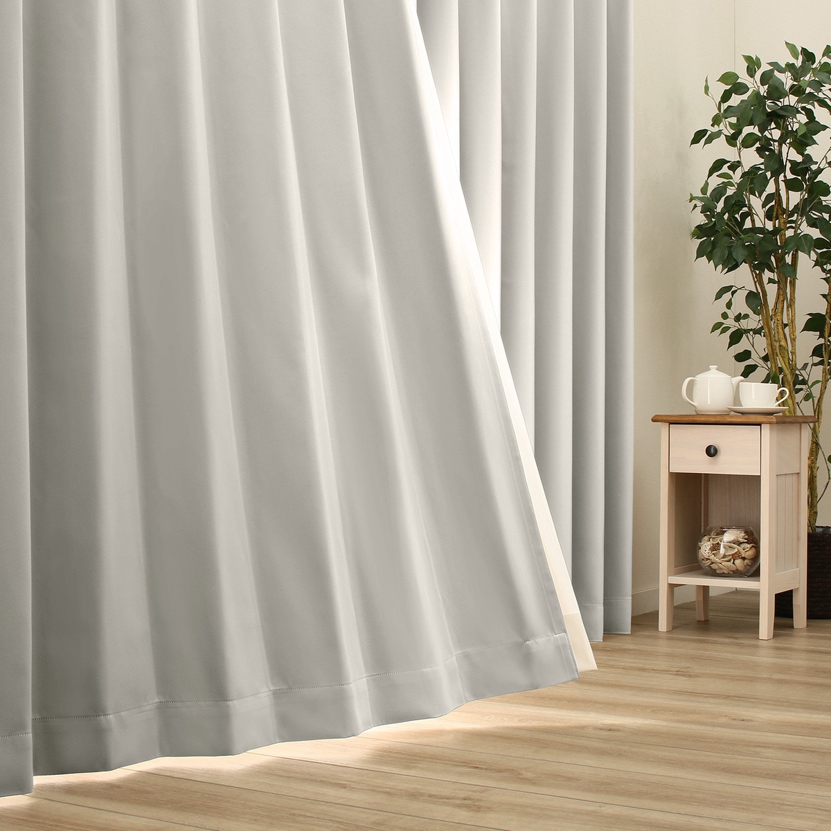 楽天市場】遮光1級・遮熱・防炎・156サイズ・44色カーテン グレー（SGY