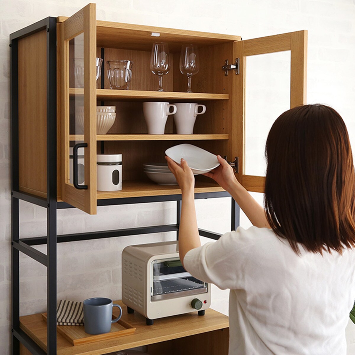 楽天市場】ヴィンテージスリム食器棚 ニトリ メーカー直送・送料無料