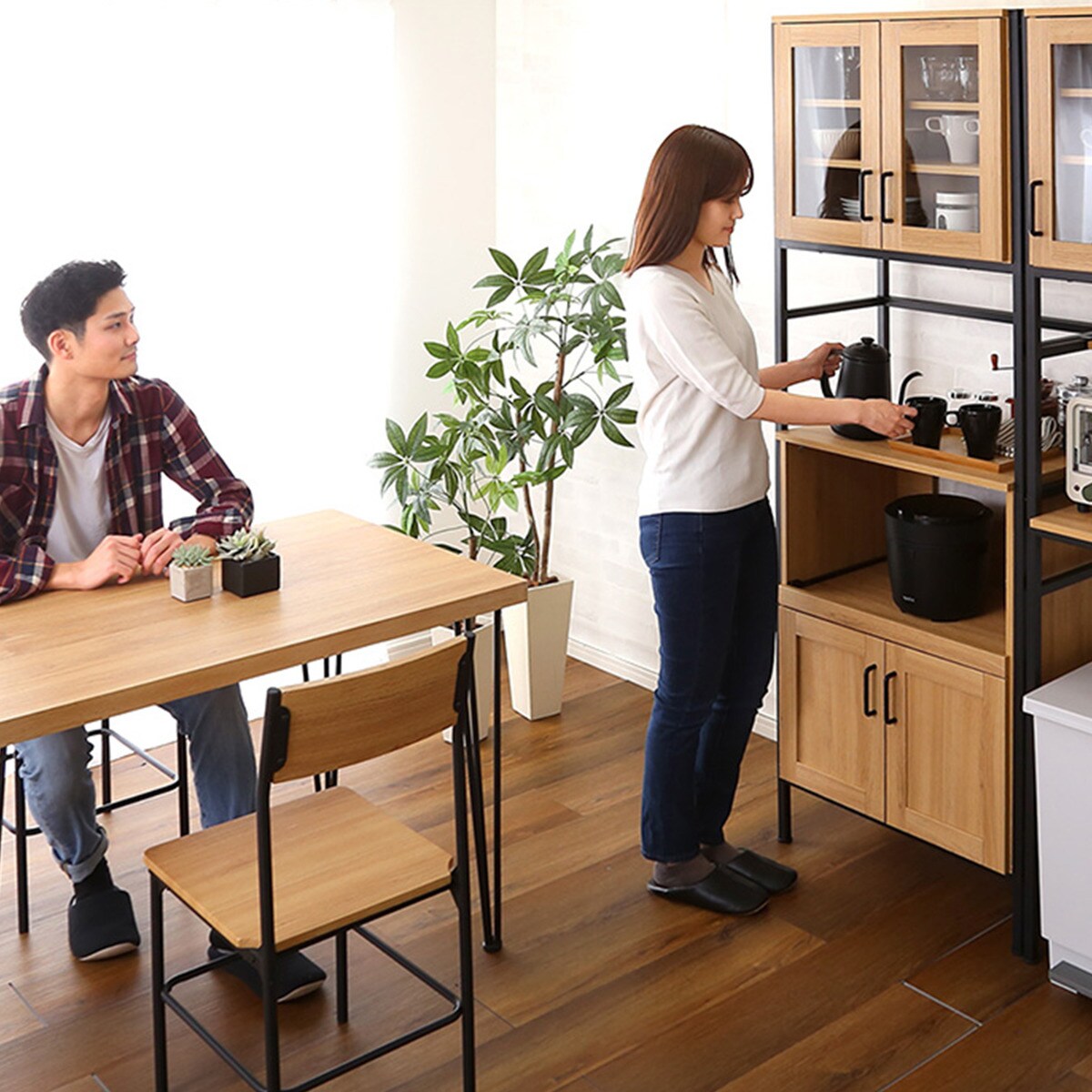 楽天市場】ヴィンテージスリム食器棚 ニトリ メーカー直送・送料無料