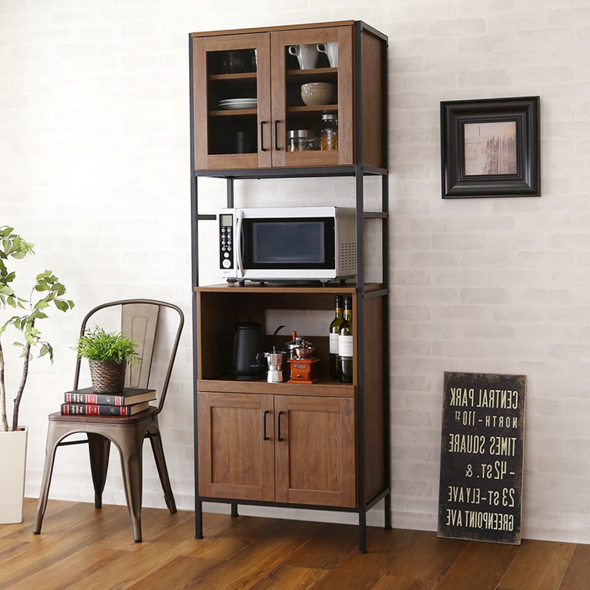 楽天市場】ヴィンテージスリム食器棚 ニトリ メーカー直送・送料無料