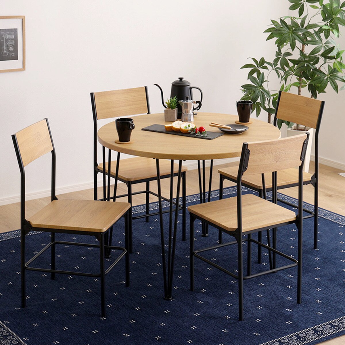 楽天市場】ヴィンテージ円形ダイニング 5点セット ニトリ 【メーカー