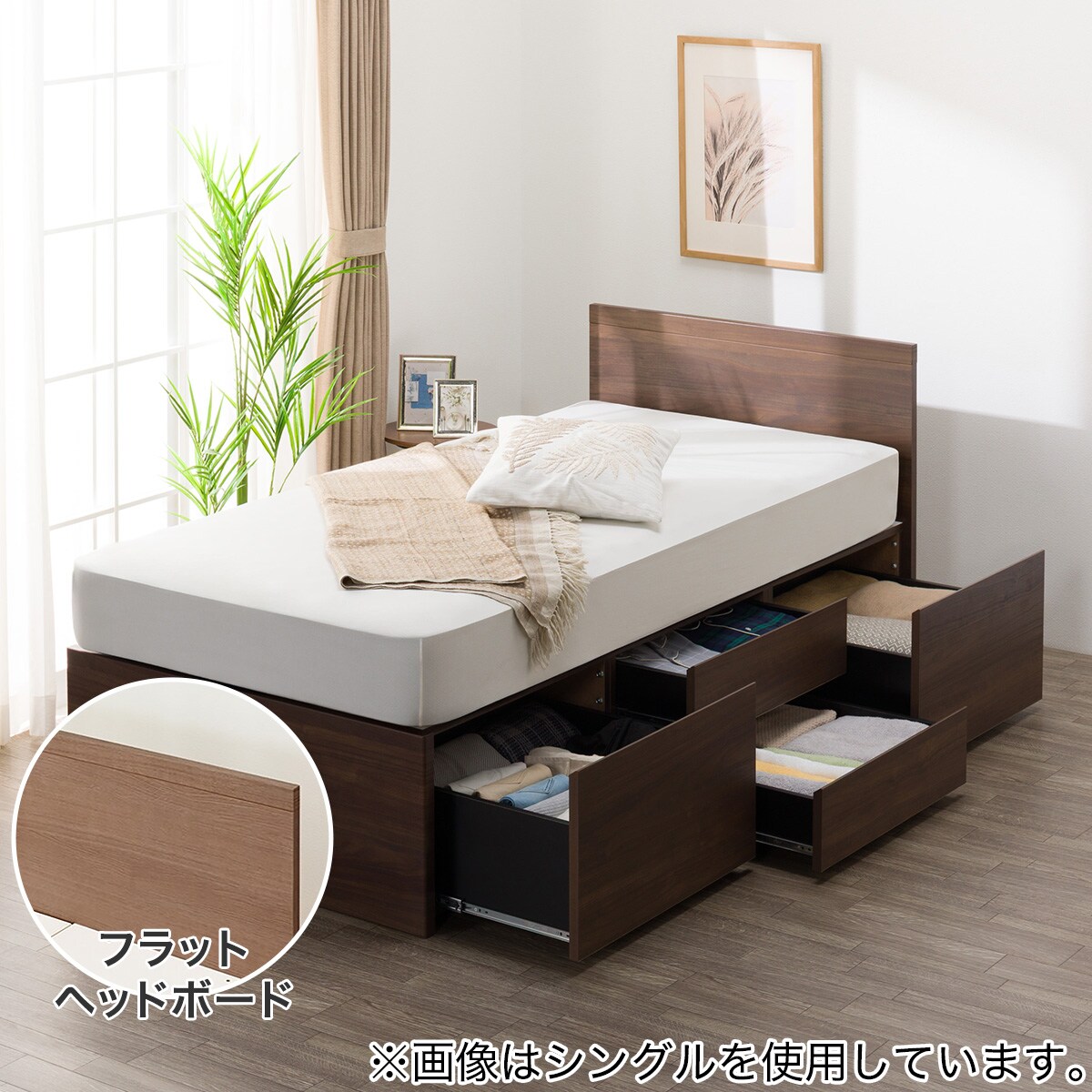 楽天市場】【大容量収納付き】すのこチェストベッドフレーム(N-ジオF