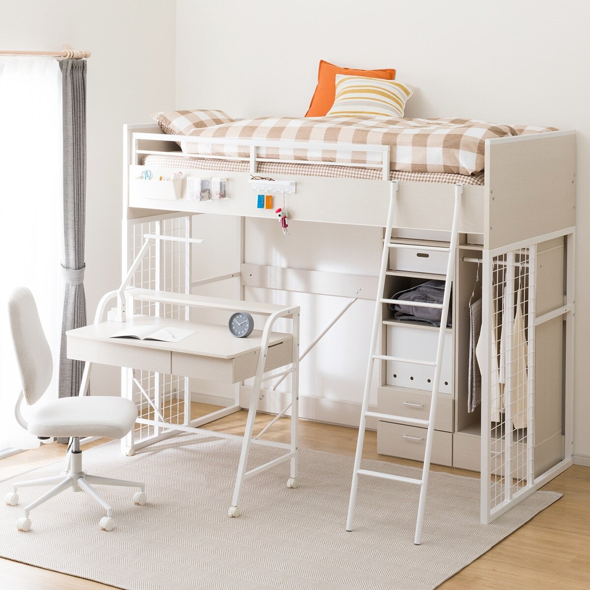 楽天市場】システムベッドデスク(デニッシュ01 ハイタイプ) ニトリ