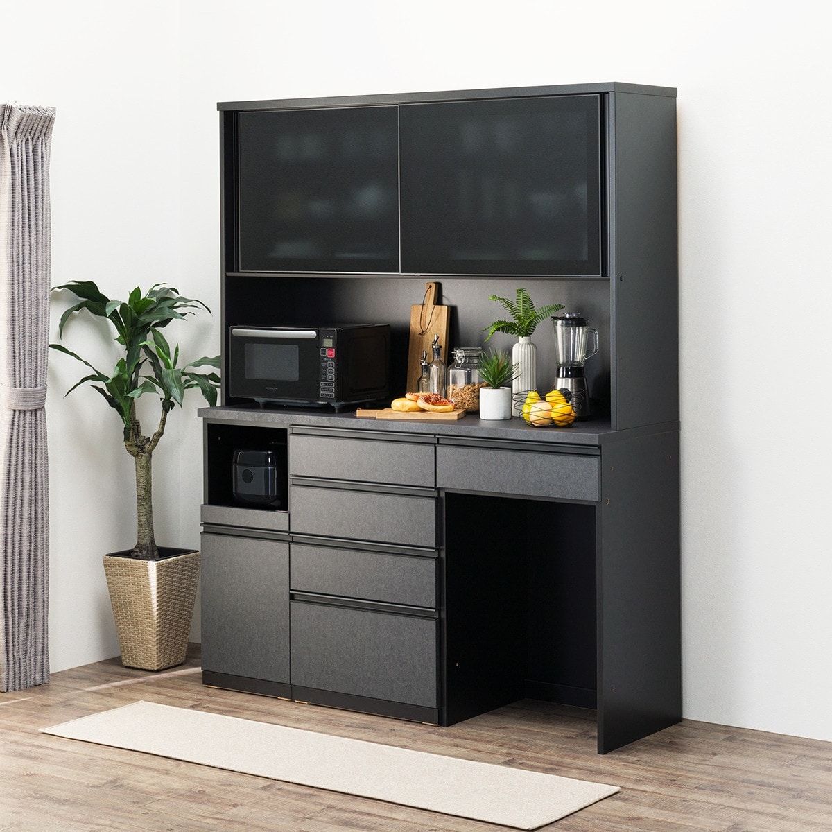 楽天市場】キッチンボード(リガーレ GH160D50OPCJ GYBK) ニトリ 【配送