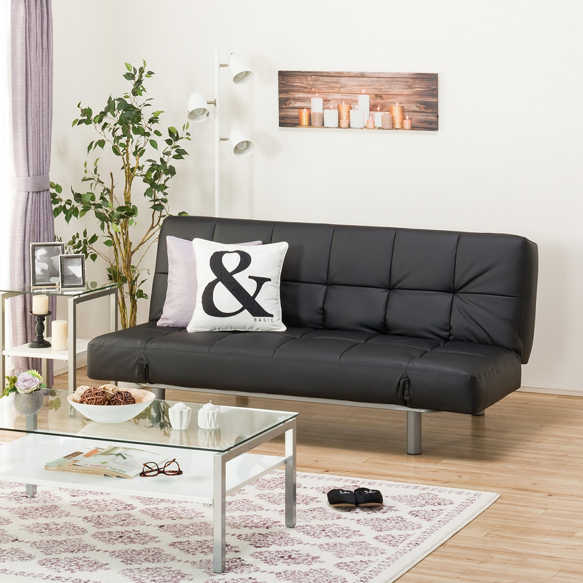 楽天市場】ソファベッド (Nシールド マークスAM BK) ブラック 幅183cm