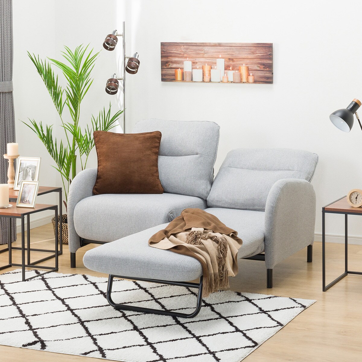 楽天市場】カウチソファにもなるソファベッド (XL01 GY) ニトリ 【配送