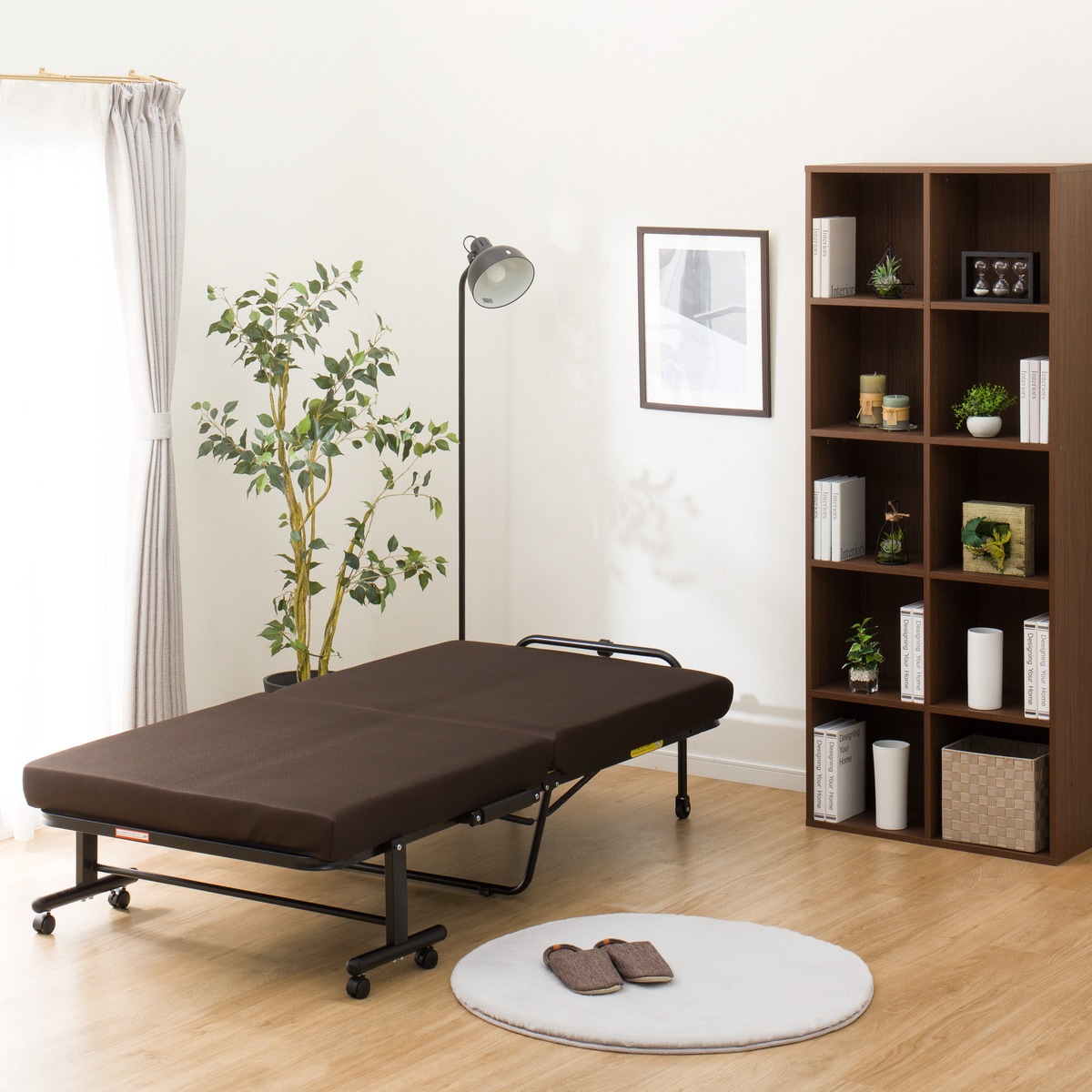 楽天市場】幅95cm 折りたたみベッドソファ (HY06 BR) ニトリ 【玄関先