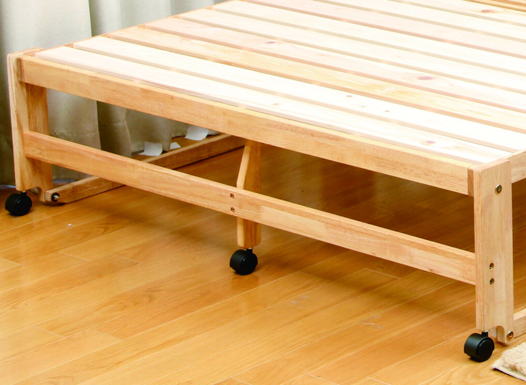 楽天市場】中居木工 折りたたみひのきスノコベッド ダブルベッド ハイ