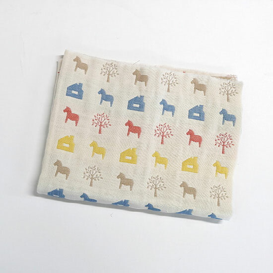 楽天市場】【木馬/多色使い】ふんわり六重織ガーゼ生地入園入学準備