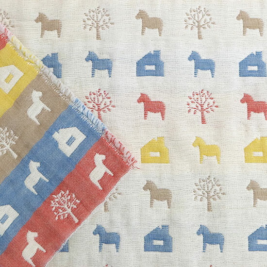 楽天市場】【木馬/多色使い】ふんわり六重織ガーゼ生地入園入学準備