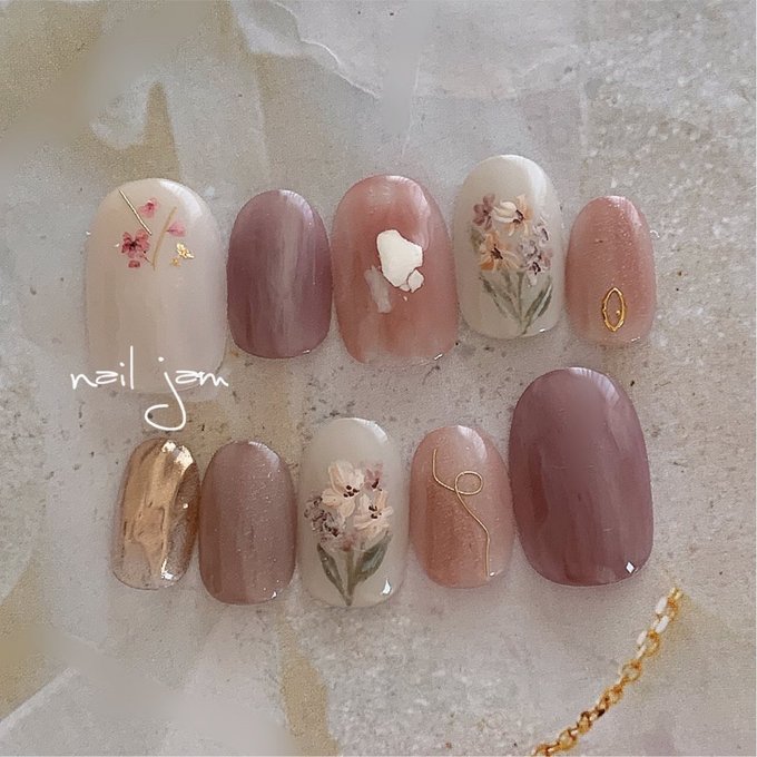 楽天市場】オーダーネイルチップ ナチュラル ボタニカル 〜ネイル