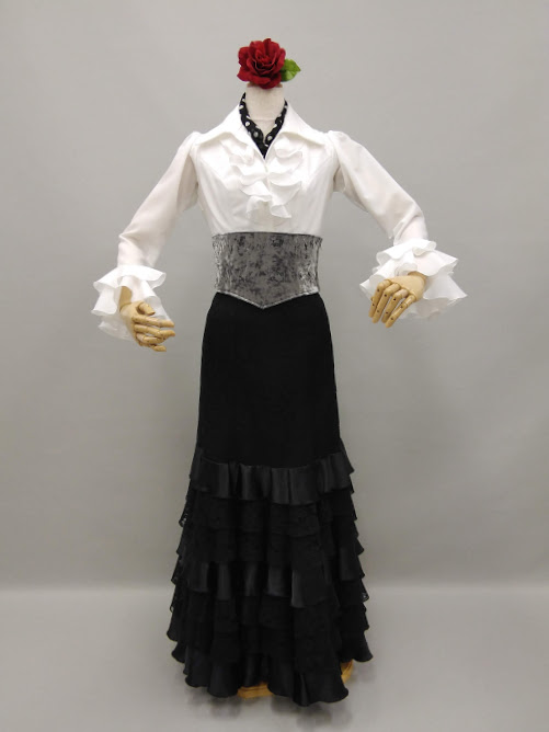 楽天市場】フラメンコ衣装 カマーベルトイージーオーダー グレーベロア