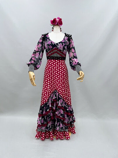 楽天市場】新ブランドnajanaja フラメンコ衣装 ワンピース 紫花柄と