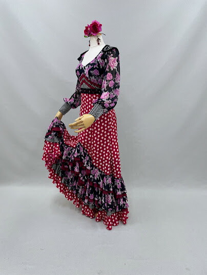 楽天市場】新ブランドnajanaja フラメンコ衣装 ワンピース 紫花柄と