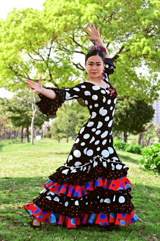 フラメンコ衣装 ワンピース・シージョ2点セット フラメンコ衣装