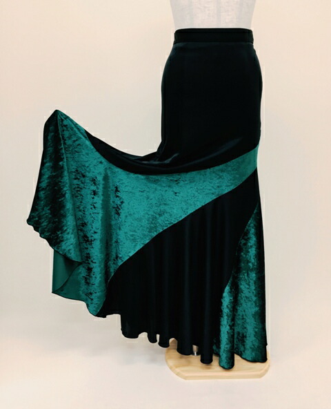 楽天市場】フラメンコ衣装スカート ファルダ 全6色 黒xベロア6色