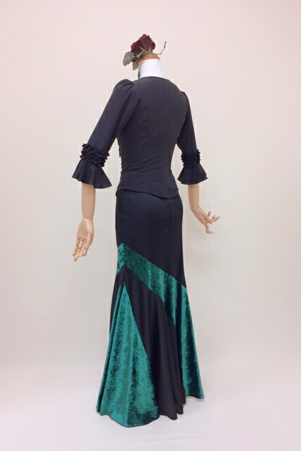 楽天市場】フラメンコ衣装スカート ファルダ 全6色 黒xベロア6色