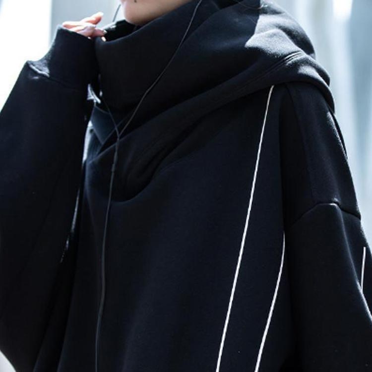 楽天市場】原宿系 メンズ ハイネック パーカー 無地 ジッパー付き