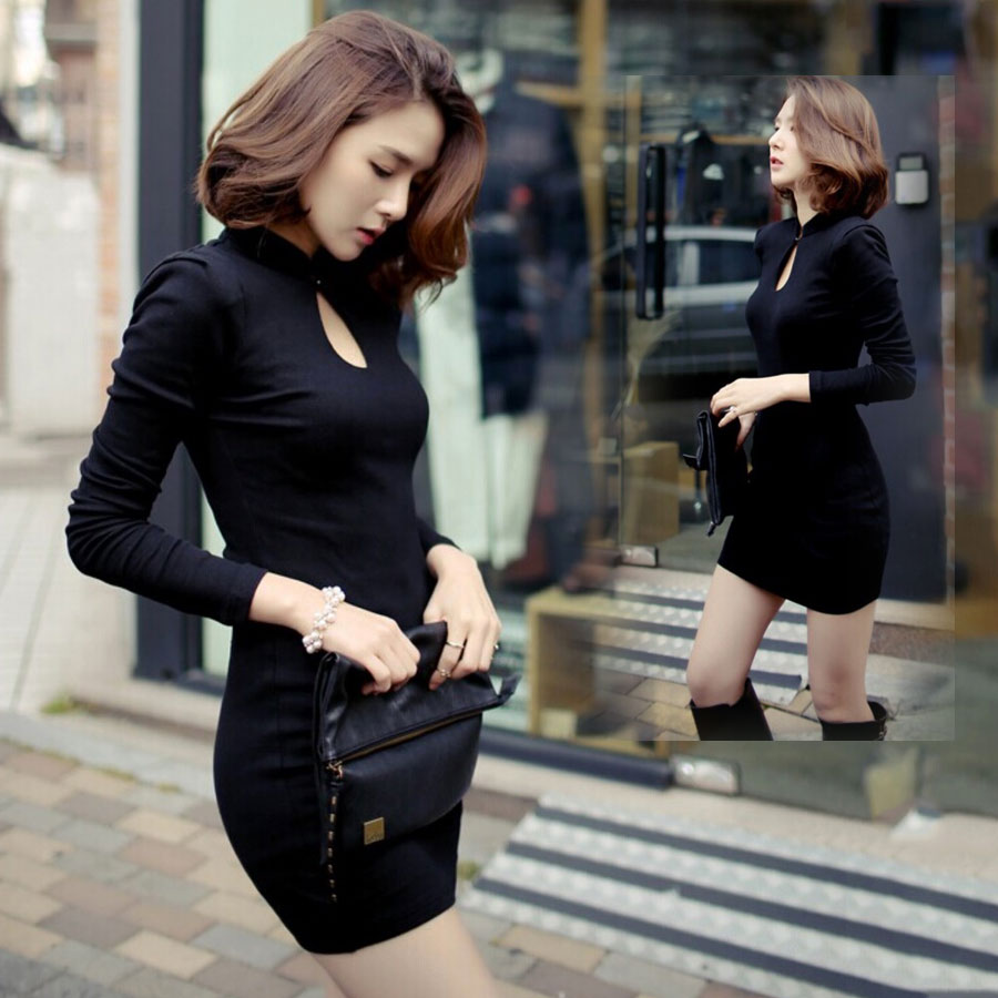 楽天市場】【送料無料】ワンピース タイト ミニ 長袖 リブニット ミニ