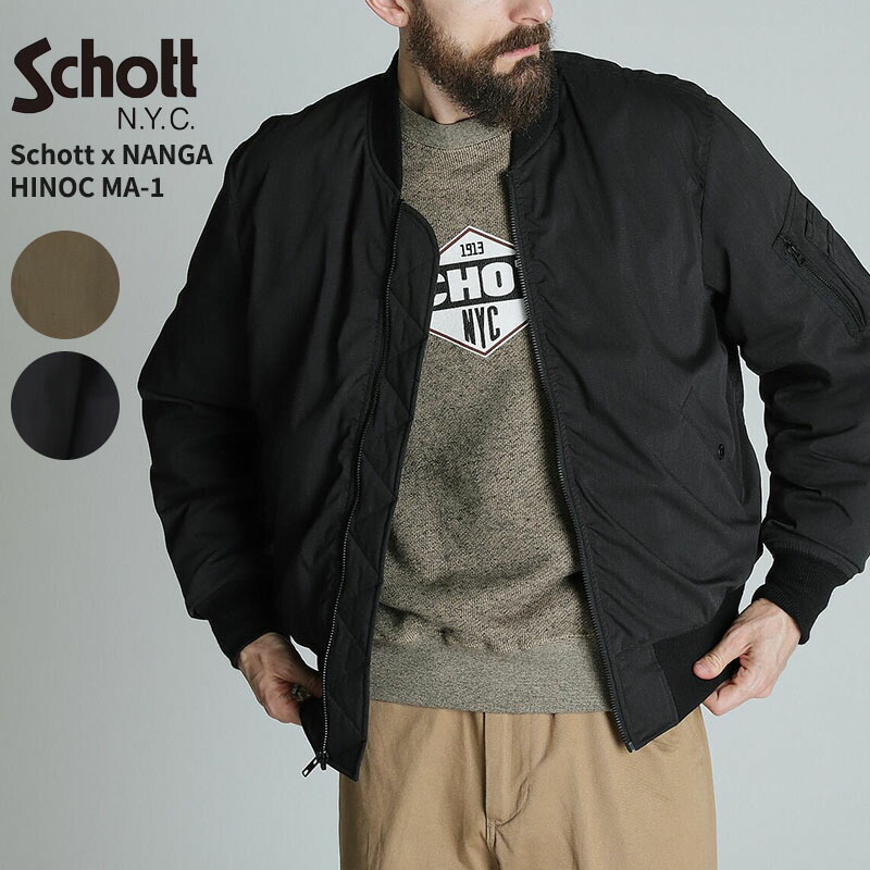 楽天市場】ショット×ナンガ メンズ ヒノック MA-1 Schott x NANGA