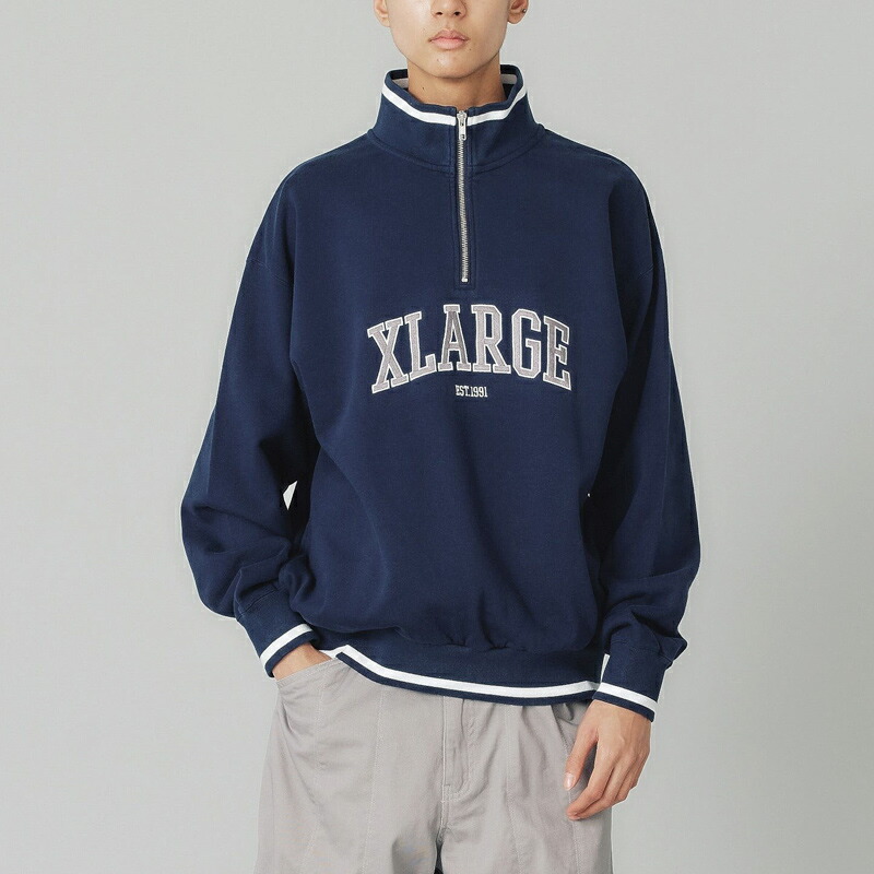 アメリカ製 90s X-LARGE エクストララージ ハーフジップ ネルシャツ